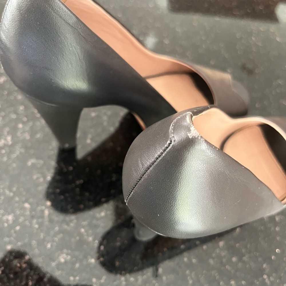Gray green Hugo Boss high Heel Shoes with Metallic Finish